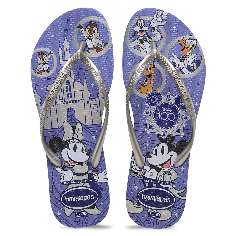Mickey and Minnie Mouse Disney100 Flip Flops for Adults by Havaianas here now