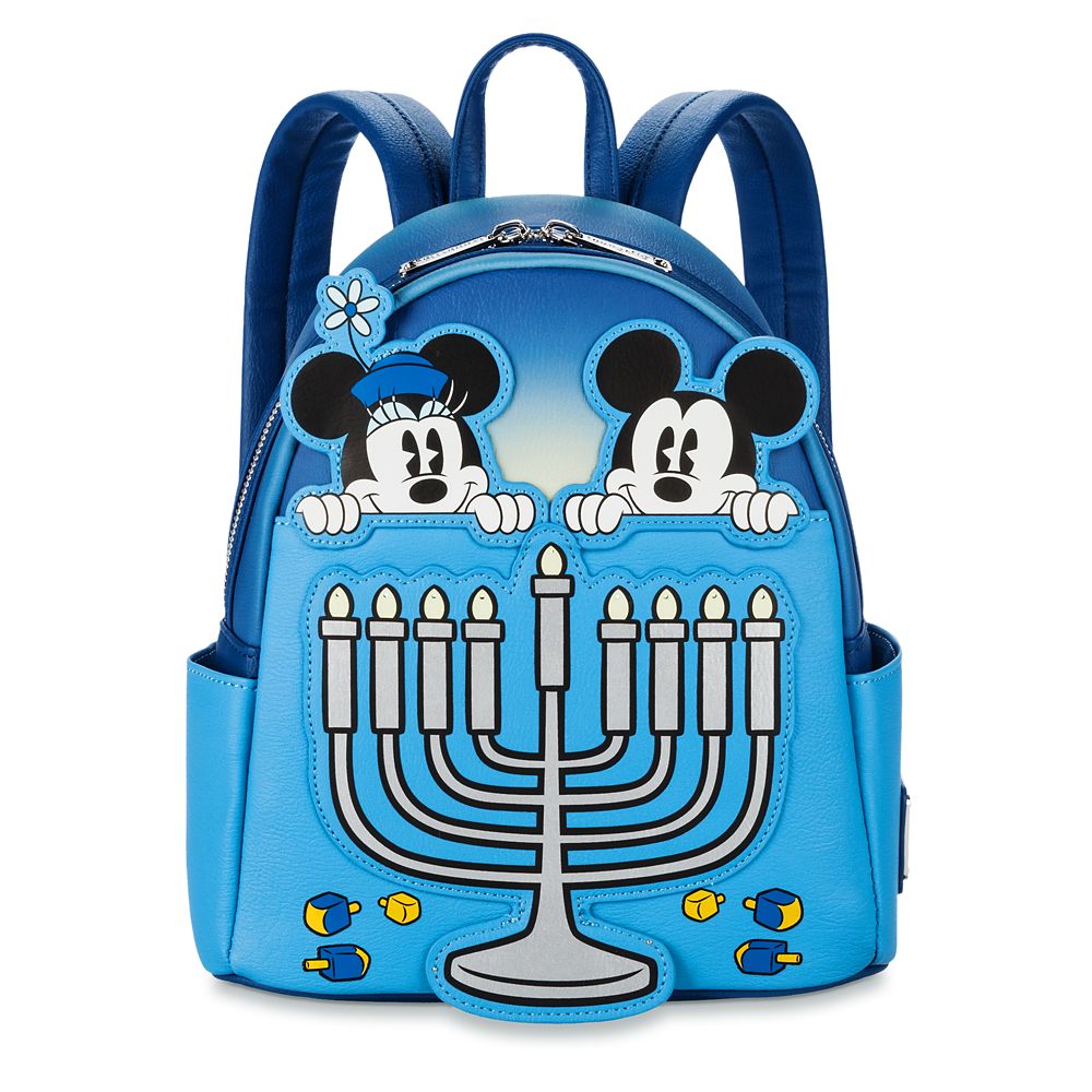 Mickey and Minnie Mouse Hanukkah Light-Up Loungefly Mini Backpack here now