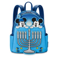 Mickey and Minnie Mouse Hanukkah Light-Up Loungefly Mini Backpack