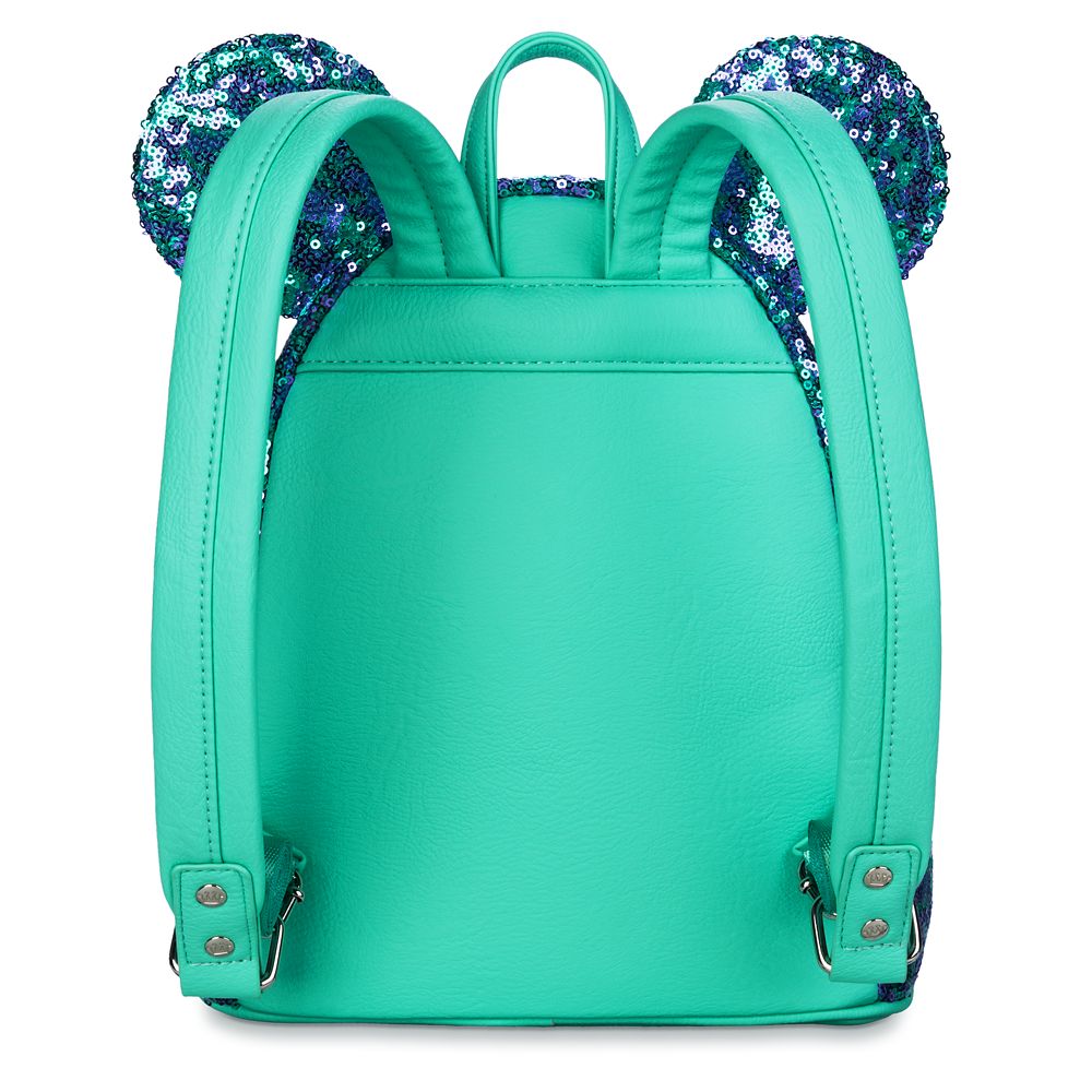 Minnie Mouse Sequin Loungefly Mini Backpack – Blue and Purple