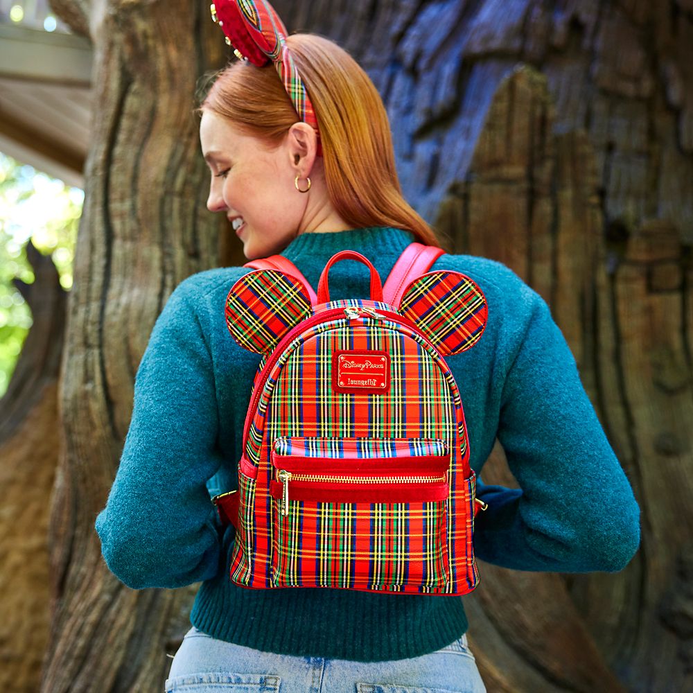 Mickey Mouse Red Plaid Loungefly Mini Backpack