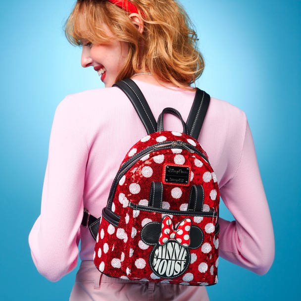 Minnie Mouse Sequin Polka Dot Loungefly Mini Backpack