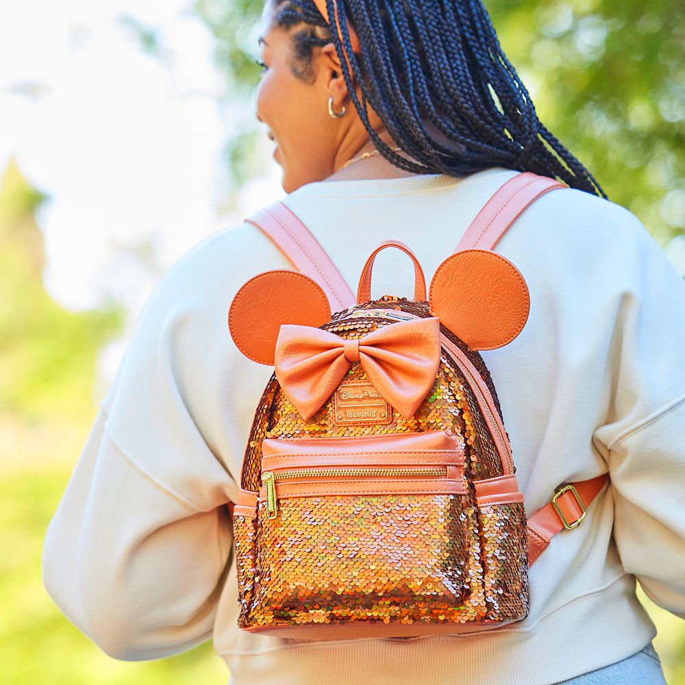 Minnie Mouse Sequined Loungefly Mini Backpack – Peach Punch