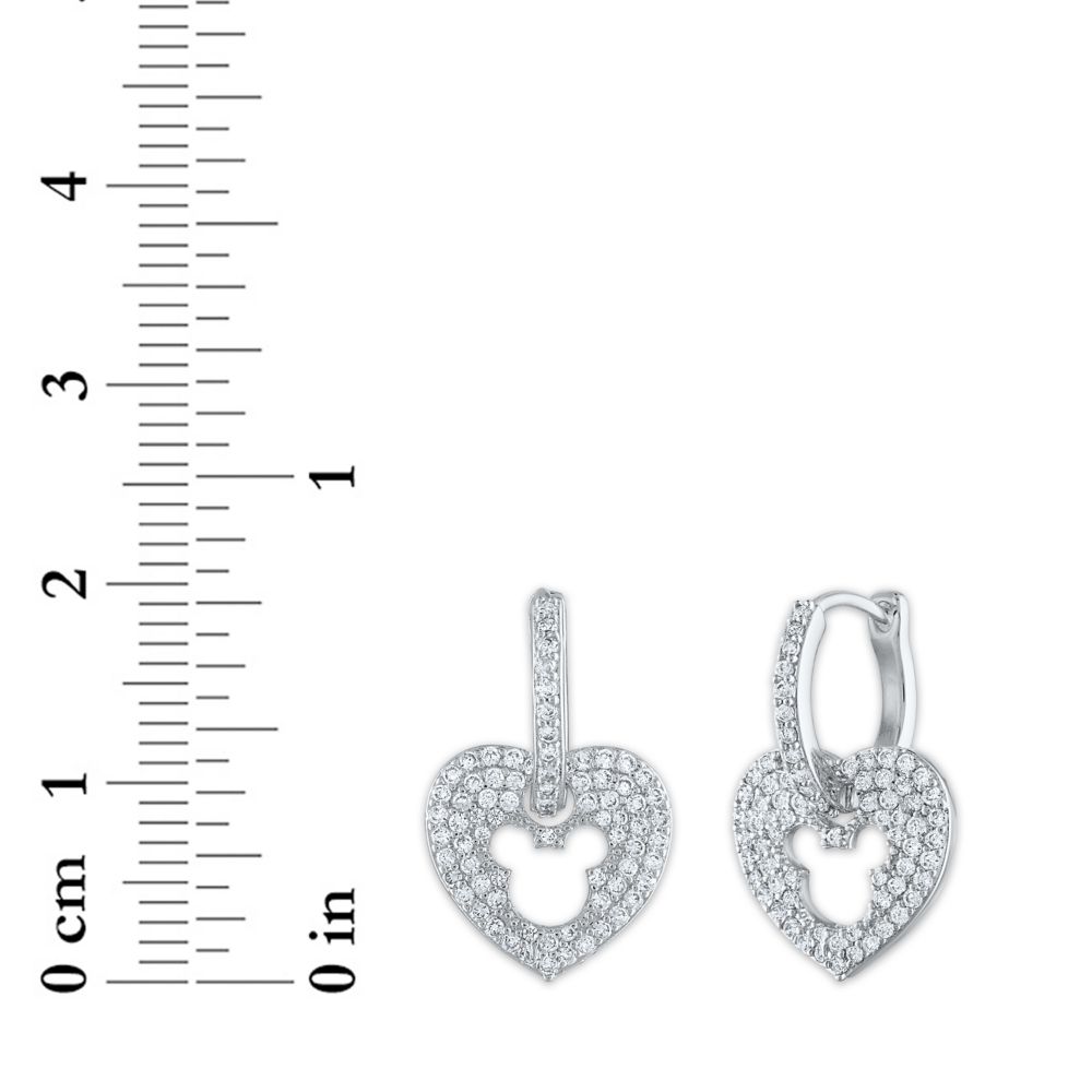 Mickey Mouse Icon Cubic Zirconia Heart Earrings