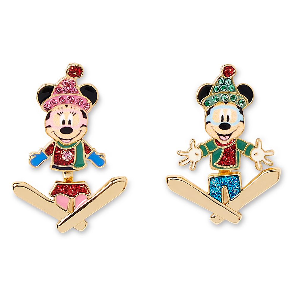 Mickey and Minnie Mouse Skiing Homestead Earrings by BaubleBar is now out