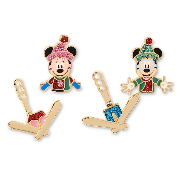 Mickey and Minnie Mouse Skiing Homestead Earrings by BaubleBar