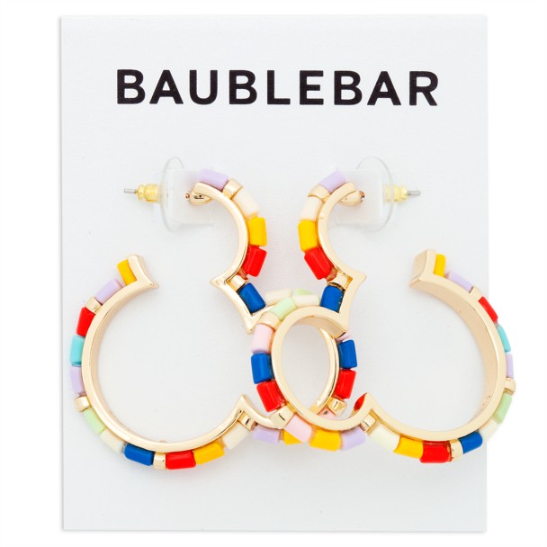 Mickey Mouse Icon Beaded Hoop Earrings by BaubleBar