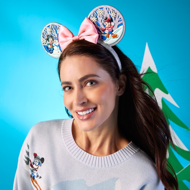 Mickey and Minnie Mouse Holiday Ear Headband for Adults