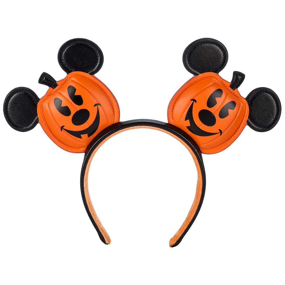 Mickey Mouse Halloween Jack-o'-Lantern Ear Headband for Adults