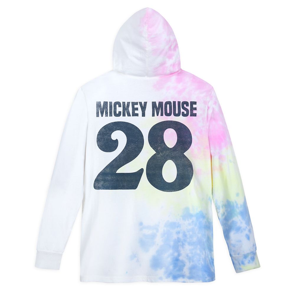 Mickey Mouse Tie-Dye Hooded Long Sleeve T-Shirt for Adults