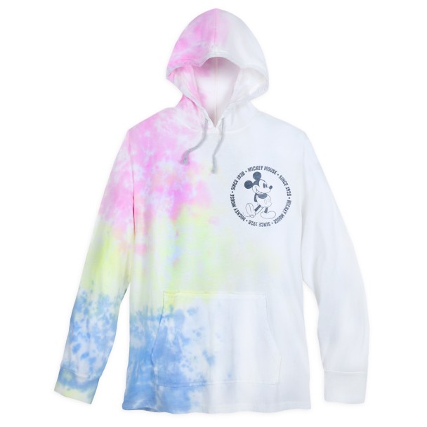 Mickey Mouse Tie-Dye Hooded Long Sleeve T-Shirt for Adults