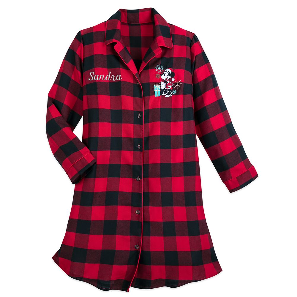 Minnie Mouse Holiday Plaid Nightshirt for Women – Personalized