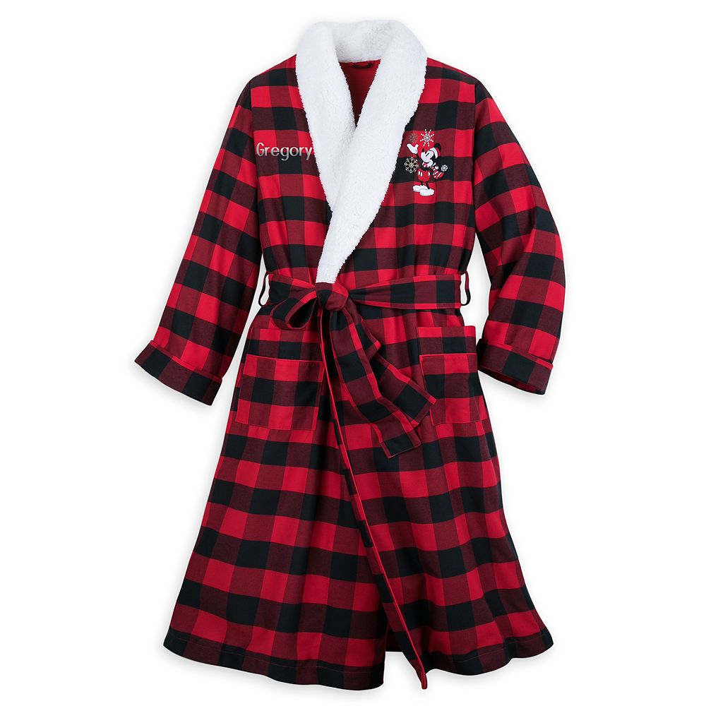 Mickey Mouse Holiday Plaid Robe for Adults – Personalized