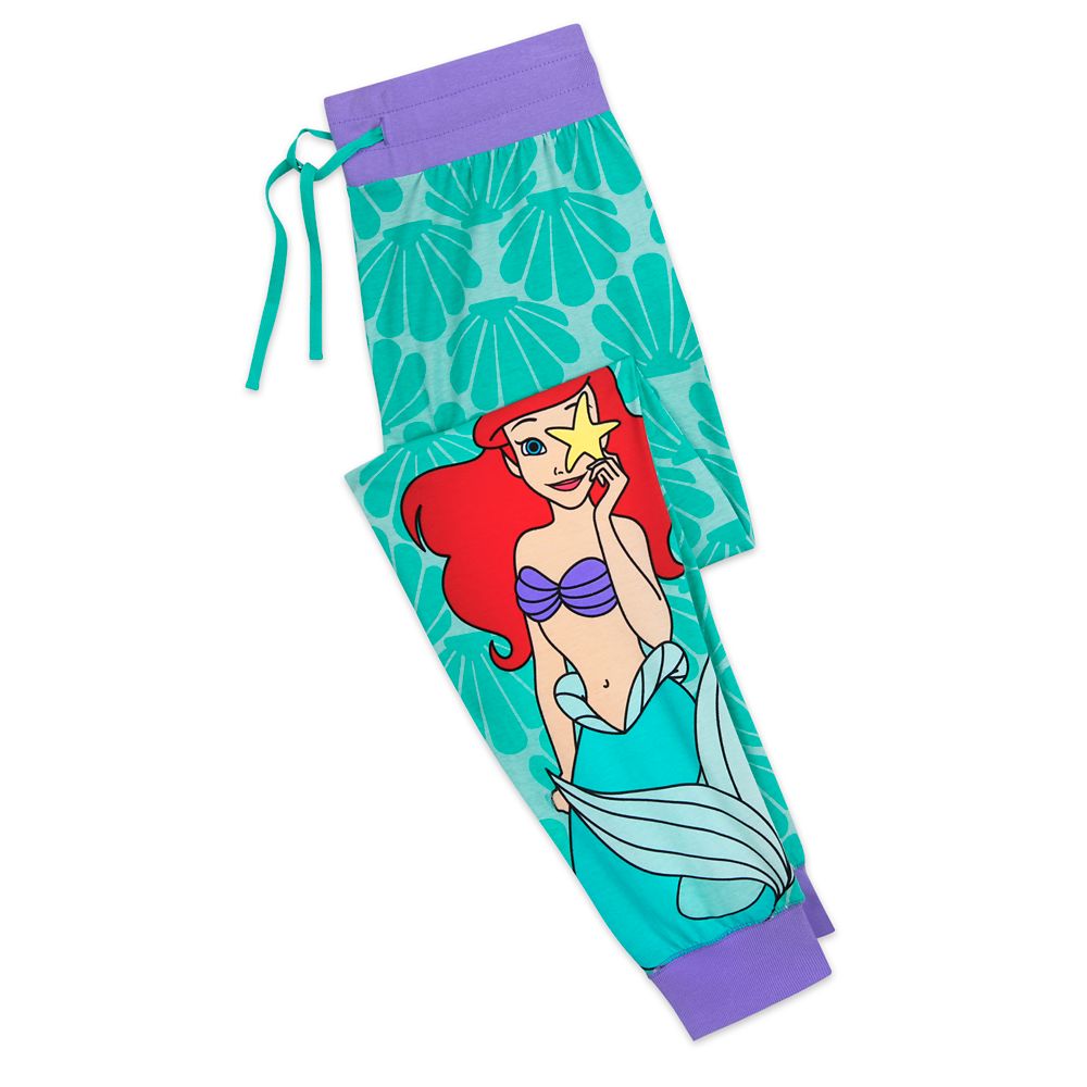 Disney Adult The Little Mermaid Ariel Distressed Sleep Lounge Pajama Pants 