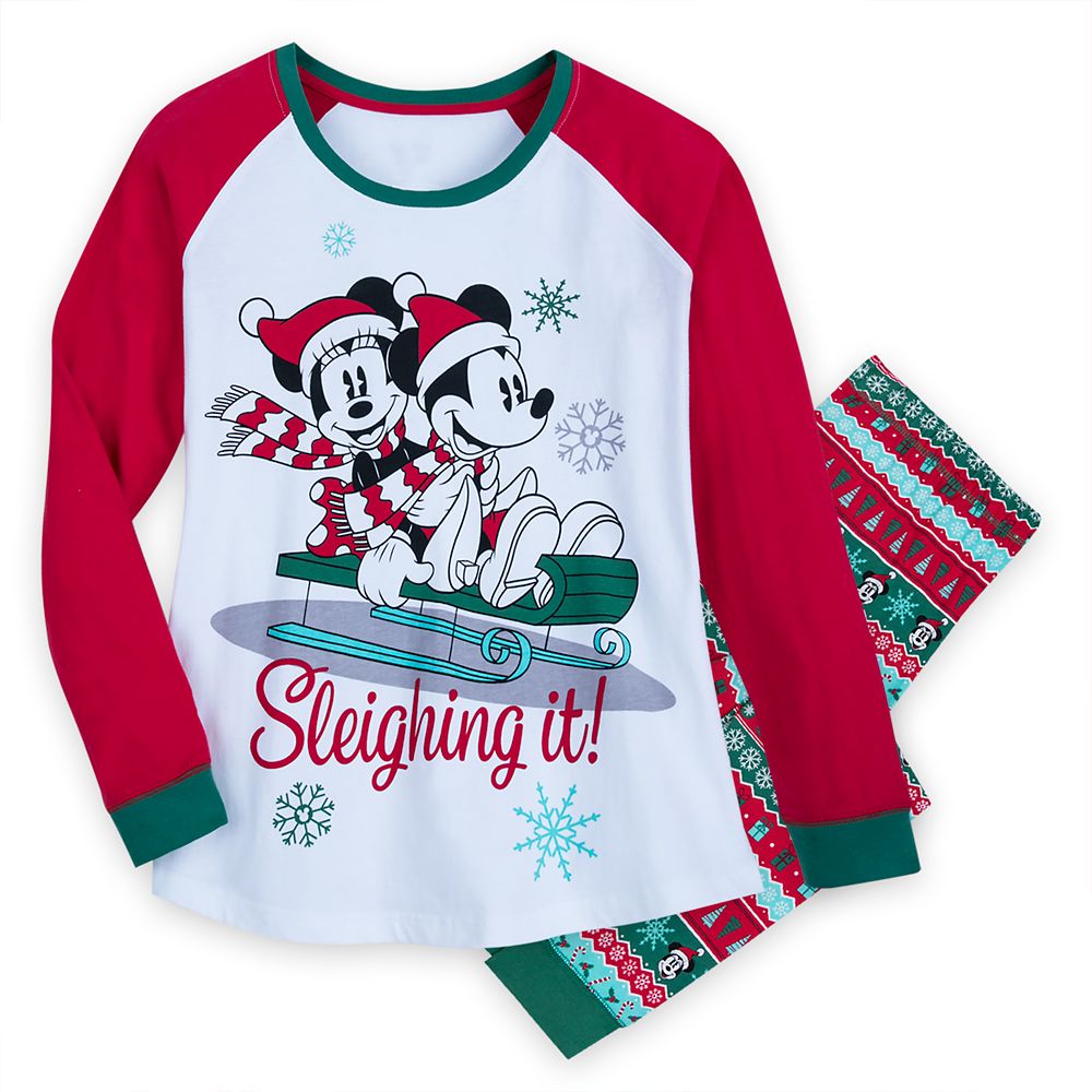 Mickey and Minnie Mouse Holiday Pajamas for Women