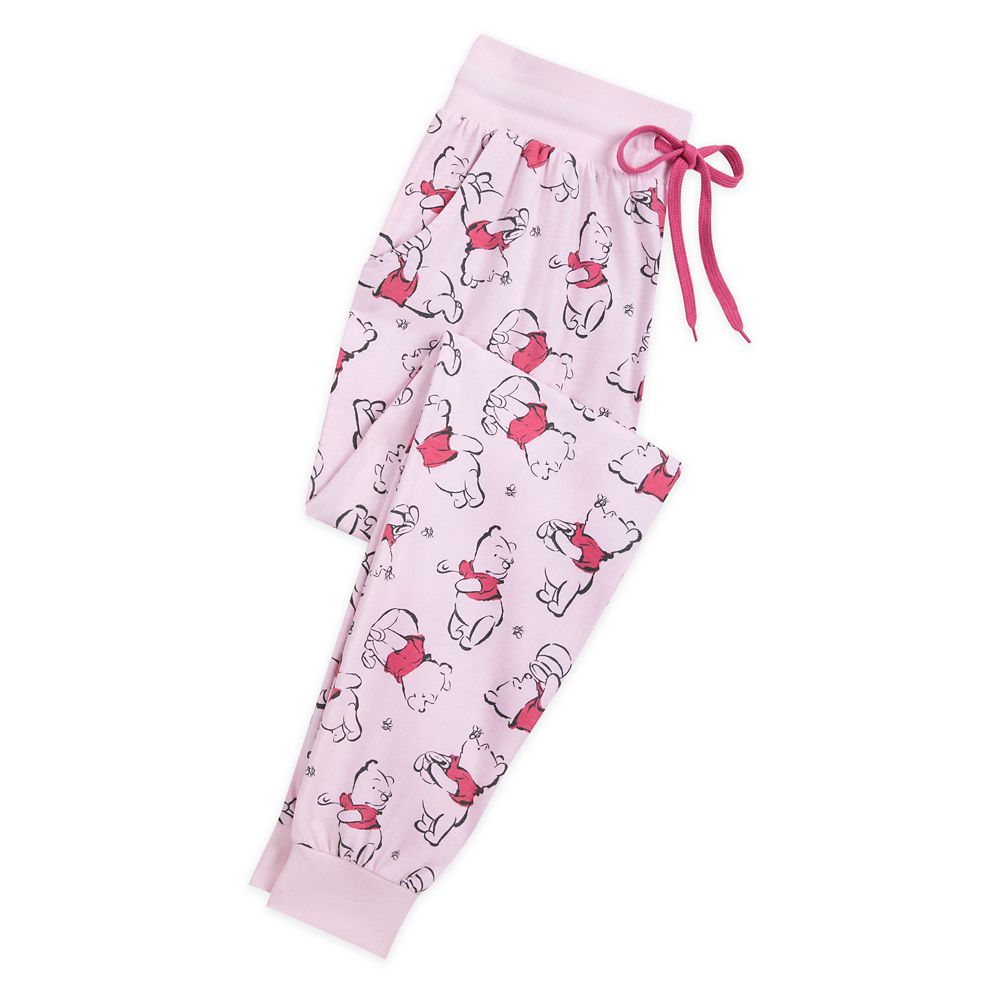Disney Women's Winnie The Pooh Sketch Toss Print Loungewear Pajama Pants