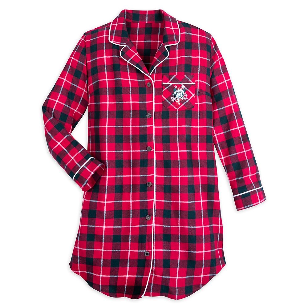 Minnie Mouse Holiday Plaid Flannel Nightshirt for Women – Personalized