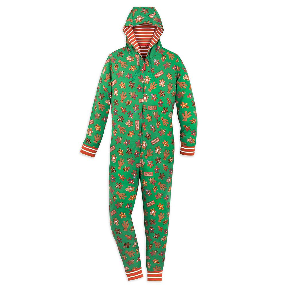 Marvel Hooded Holiday Bodysuit Pajama for Adults