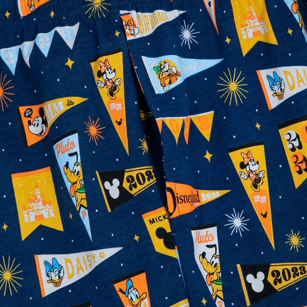 Mickey Mouse and Friends Pennant Flag Sleep Shorts for Adults – Disneyland 2023