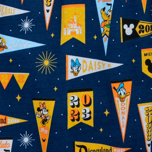 Mickey Mouse and Friends Pennant Flag Sleep Shorts for Adults – Disneyland 2023