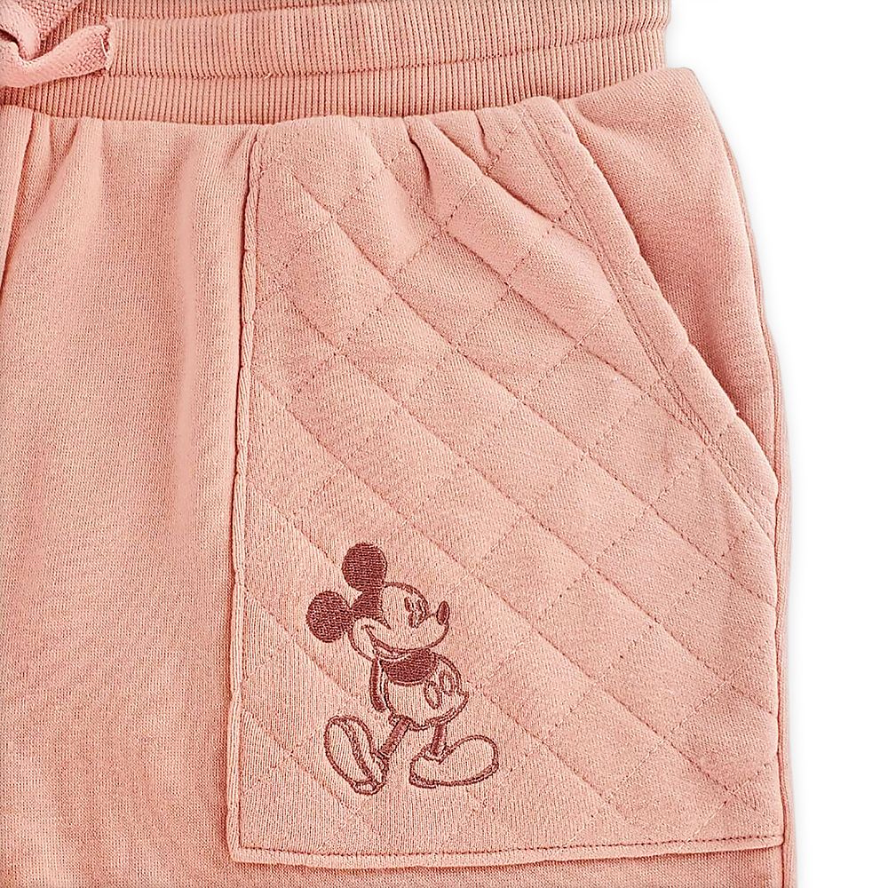 Mickey Mouse Quilted Jogger Pants for Adults – Pink