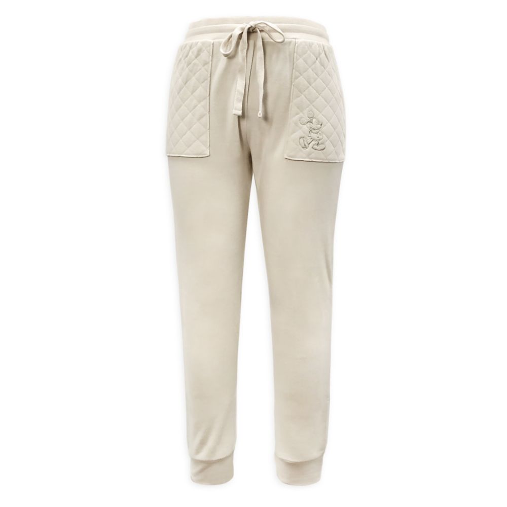 Mickey Mouse Quilted Jogger Pants for Adults – Cream