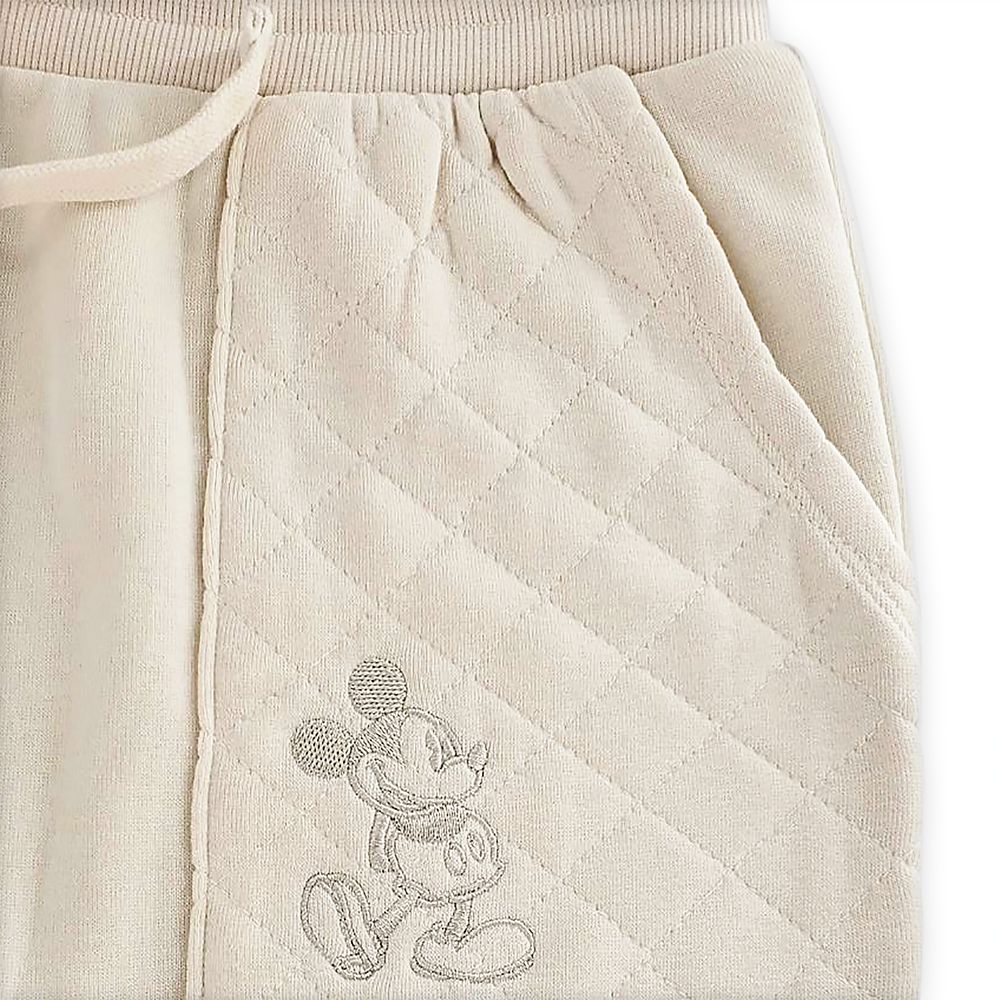 Mickey Mouse Quilted Jogger Pants for Adults – Cream