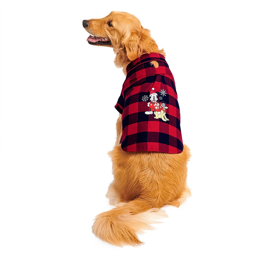 Mickey Mouse and Pluto Holiday Plaid Nightshirt for Dogs – Personalized