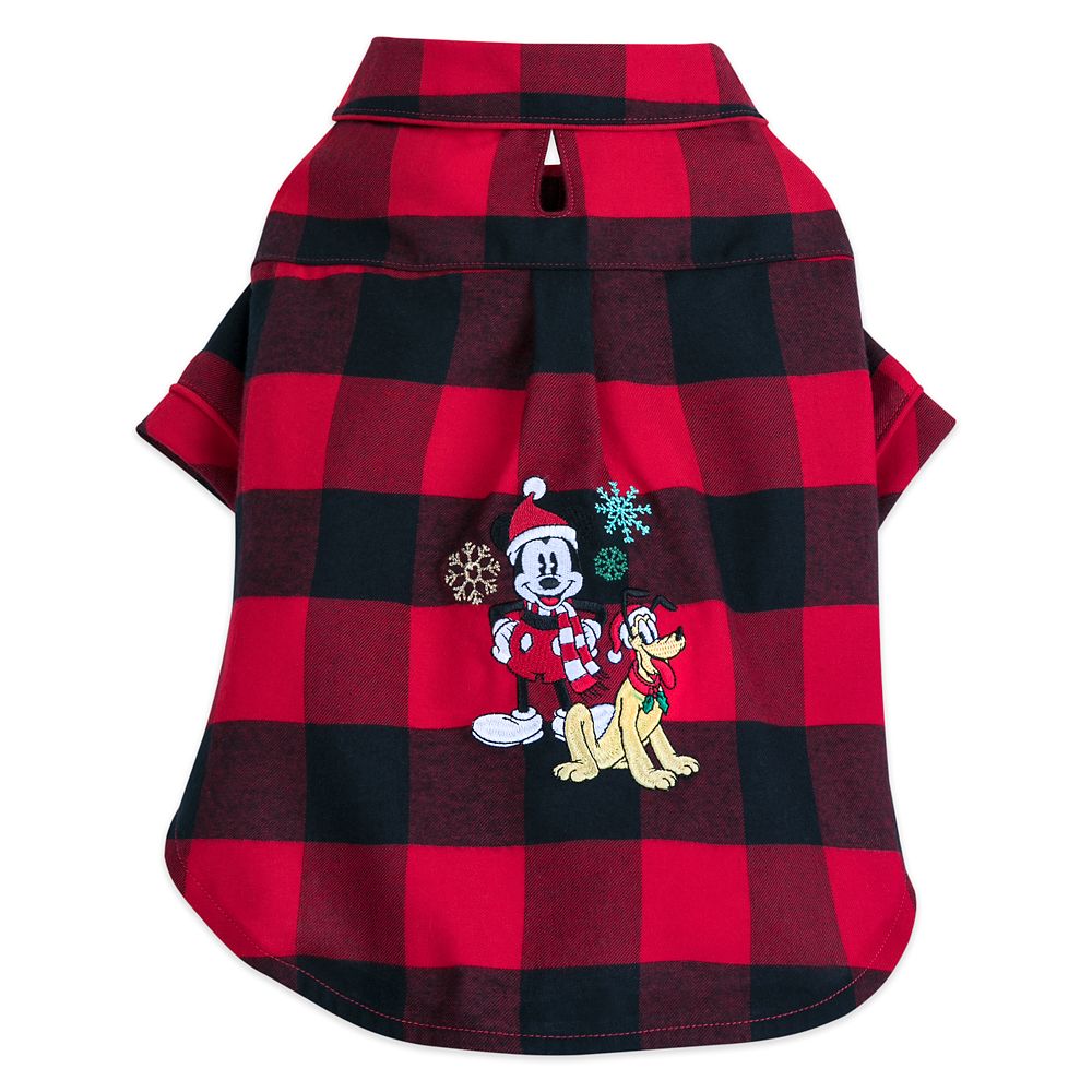 Mickey Mouse and Pluto Holiday Plaid Nightshirt for Dogs – Personalized