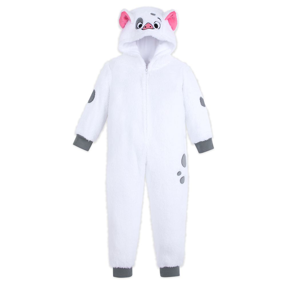 Disney Store Moana Pua Fleece Costume Pajamas Bodysuit for Kids 5/6 7/8 9/10 NEW