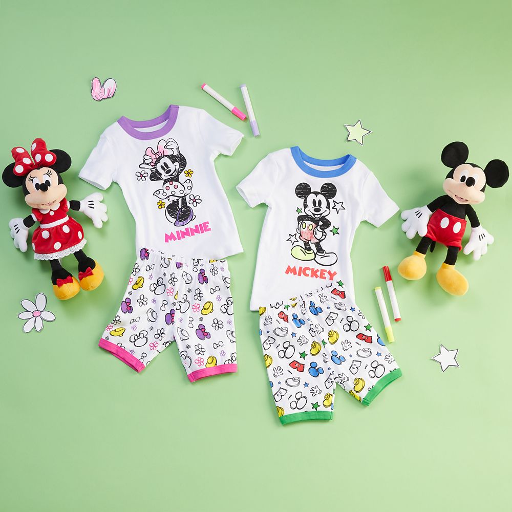 Minnie Mouse Colorable Pajama and Marker Set for Girls