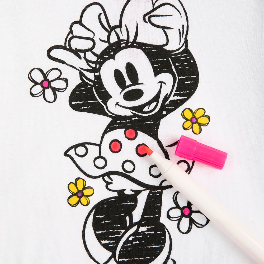 Minnie Mouse Colorable Pajama and Marker Set for Girls