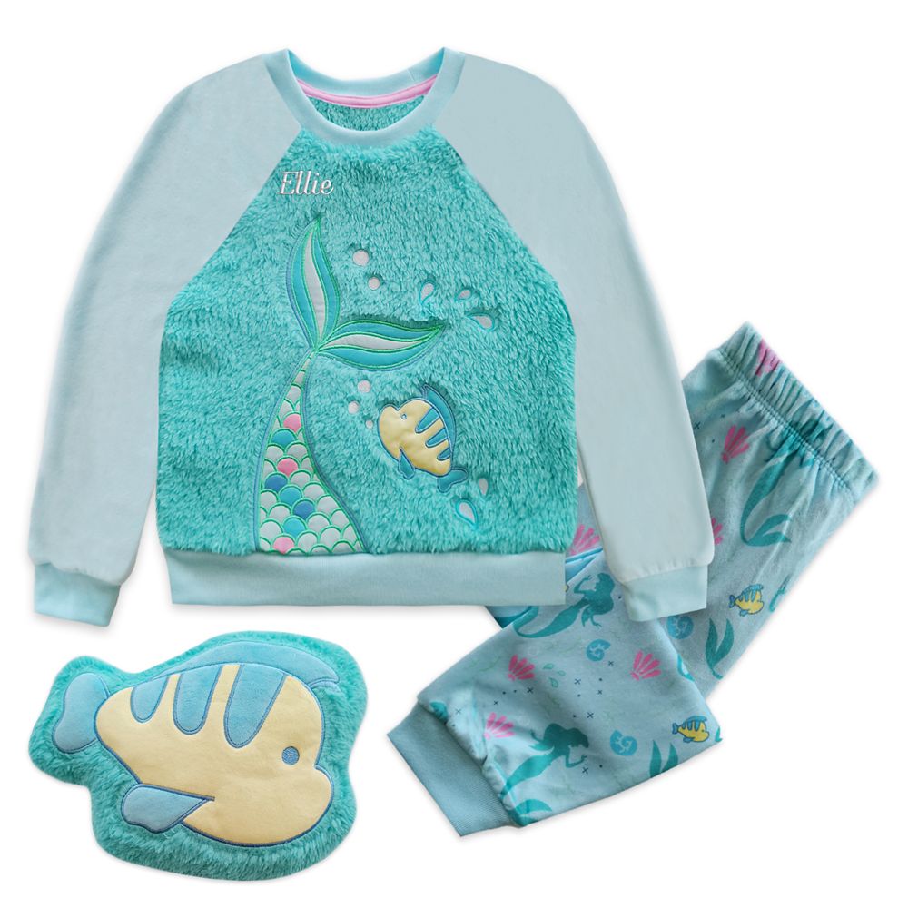 The Little Mermaid Pajama and Pillow Set for Girls – Personalizable