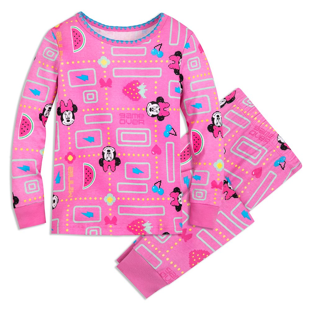New Disney Store Minnie Mouse Girls Long Sleeve Pajama Sleep Set Pj Pals 