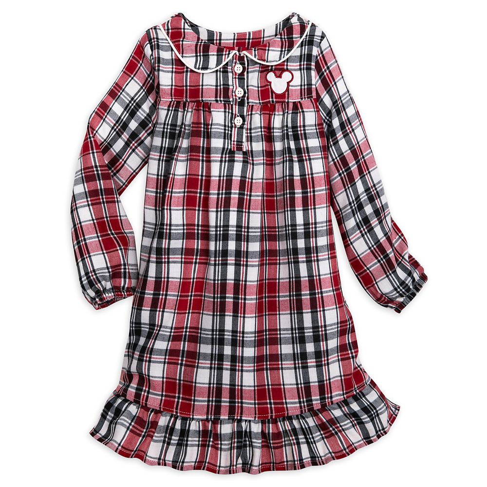 Mickey Mouse Holiday Plaid Flannel Nightshirt for Kids