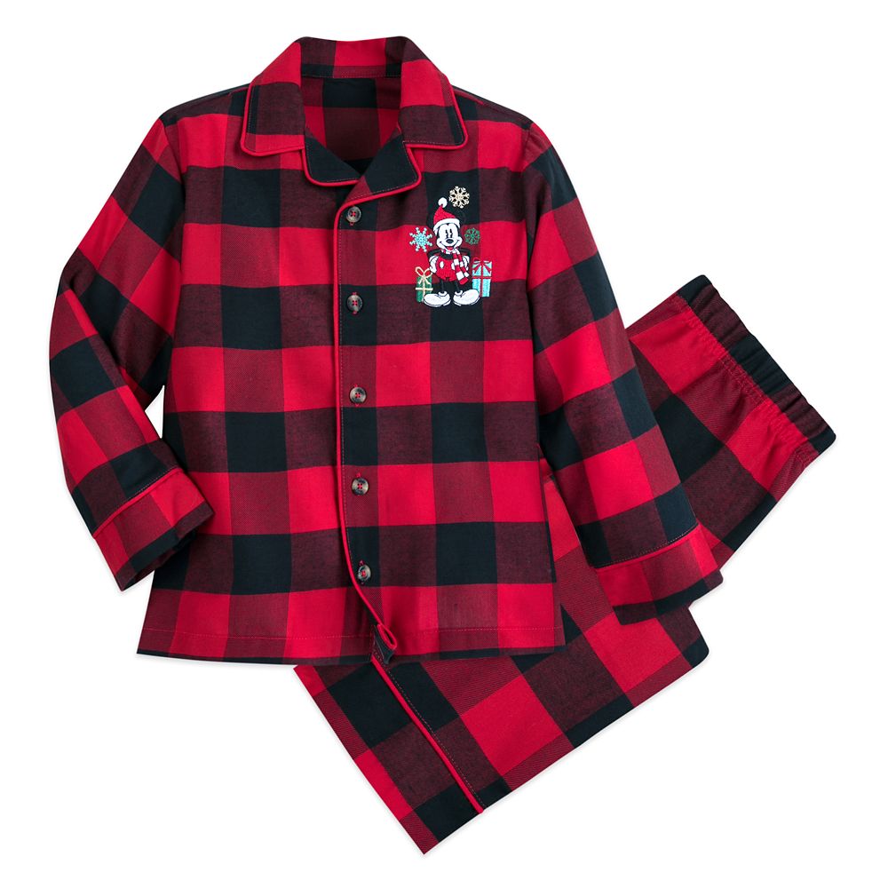 Mickey Mouse Holiday Plaid PJ Set for Boys – Personalized