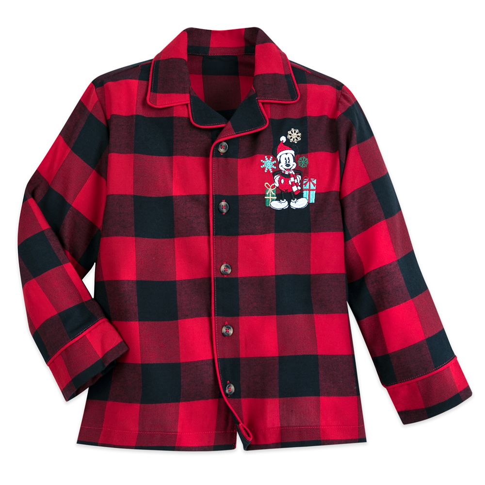 Mickey Mouse Holiday Plaid PJ Set for Boys – Personalized