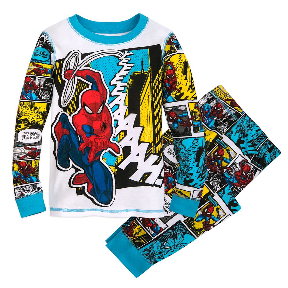 Disney Store Spider Man Spiderman PJ Pal Short Pajamas Sz 4 5 6 7