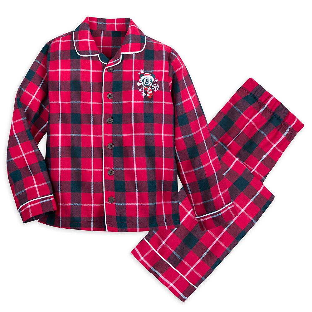 Mickey Mouse Holiday Plaid Flannel Pajamas for Kids – Personalized