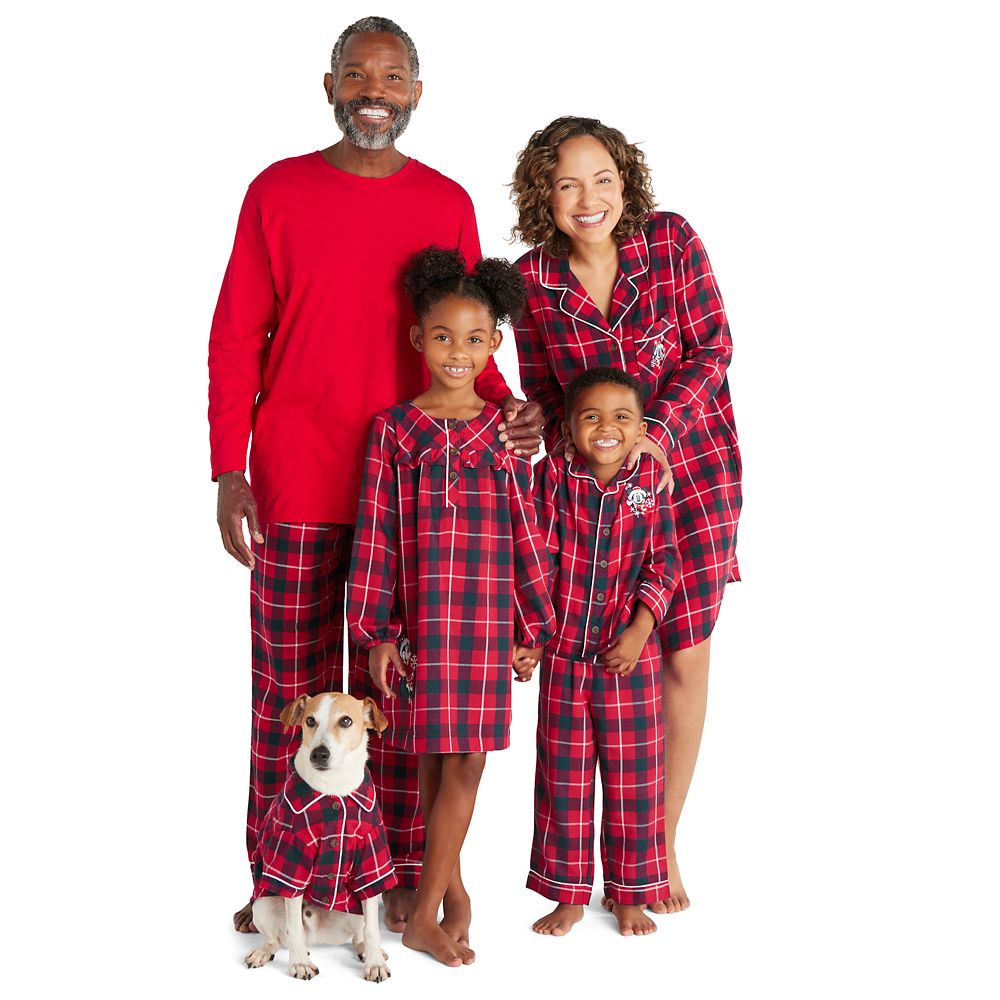 Mickey Mouse Holiday Plaid Flannel Pajamas for Kids – Personalized