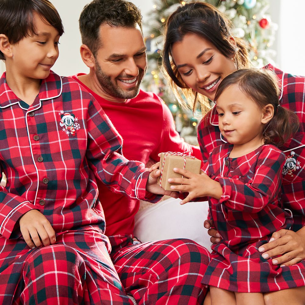 Mickey Mouse Holiday Plaid Flannel Pajamas for Kids – Personalized