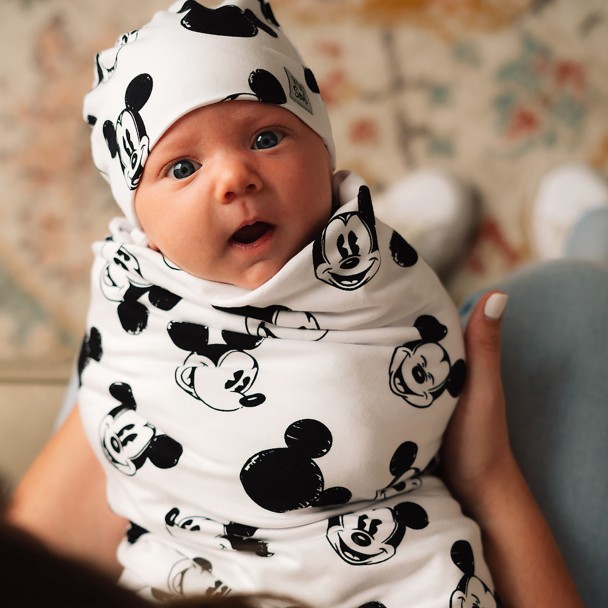 Mickey Mouse Sketch Baby Blanket by Milk Snob