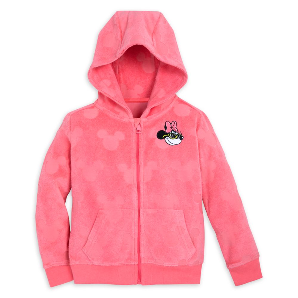Mickey and Minnie Mouse Burnout Zip Hoodie for Girls | Disney Store