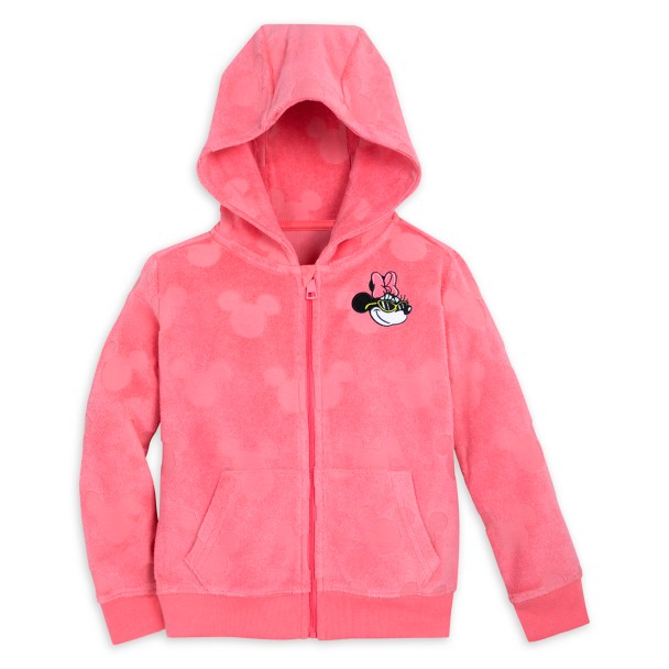Mickey and Minnie Mouse Burnout Zip Hoodie for Girls