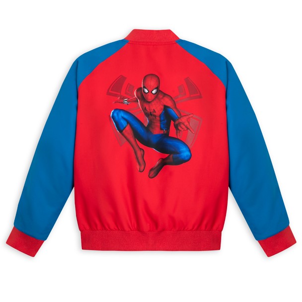 Boys Black Marvel Spider-Man Bomber Jacket