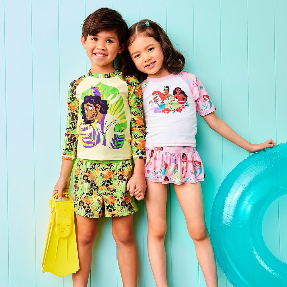 Disney Princess Swimsuit and Rash Guard Set for Girls