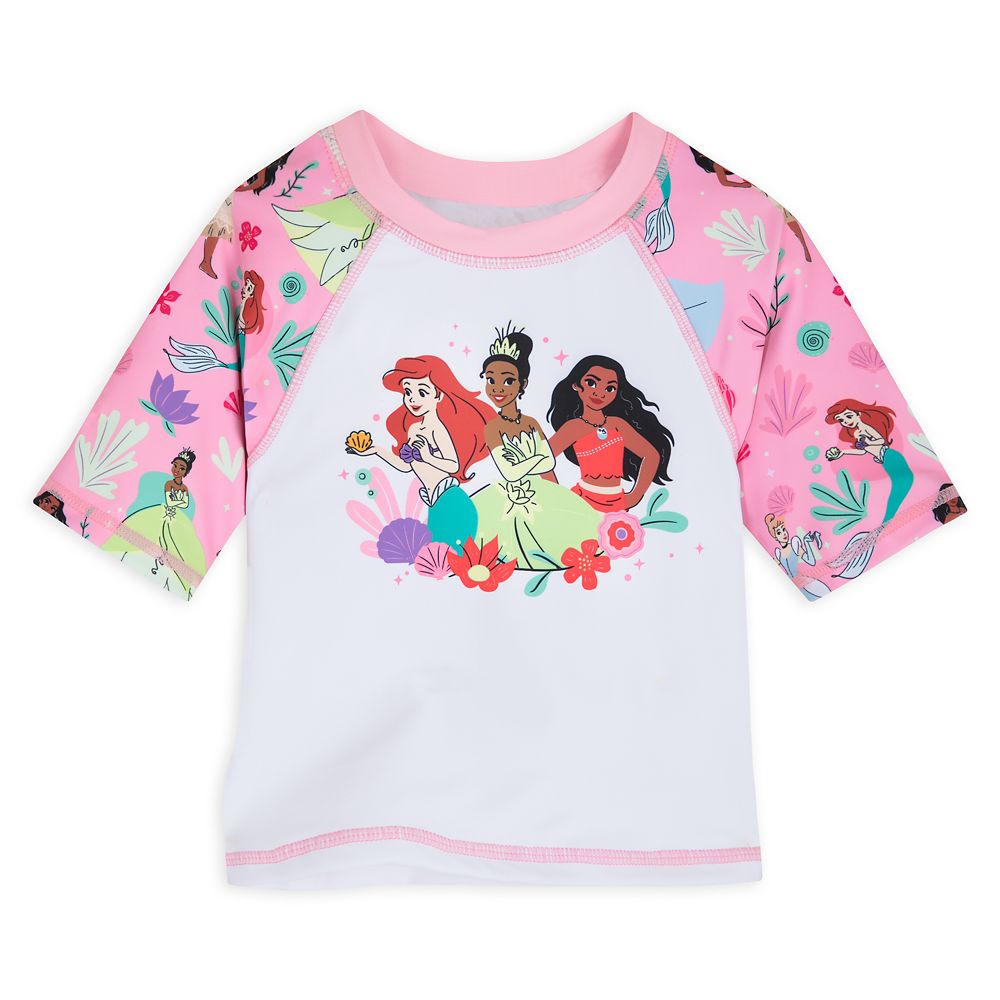 Disney Princess Swimsuit and Rash Guard Set for Girls