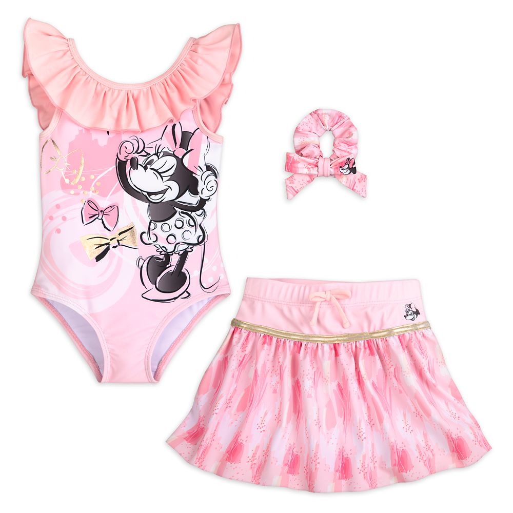 Minnie Mouse Pink Swimsuit and Hair Scrunchie Set for Girls was released today