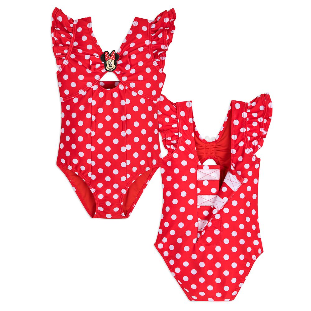 Minnie Mouse Polka Dot Adaptive Swimsuit for Girls is available online