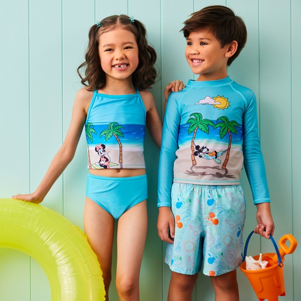 Mickey and Minnie Mouse Summer Swim Trunks for Kids